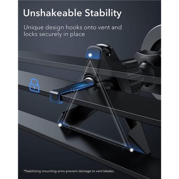 Magnetic Car Mount , Compatible with MagSafe Mount, Phone Holder, Metallic Grey - Picture 5 of 6